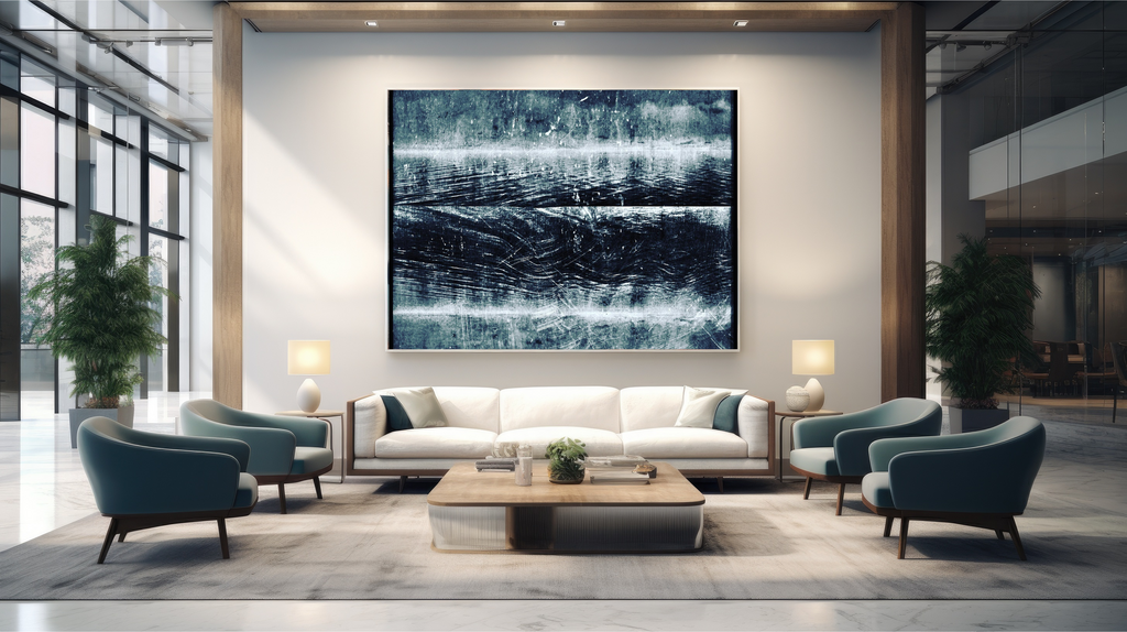 lobby with digital art